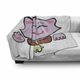 thumbnail image 3 of Unicorn Cat Soft Flannel Fleece Throw Blanket, Pink Maneki Neko of Happiness Luck Success Love Culture Cartoon, Cozy Plush for Indoor and Outdoor Use, 60" x 80", Multicolor, by Ambesonne, 3 of 6