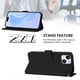 thumbnail image 3 of For iPhone 15 Case Solid Color Wallet Leather Phone Cover with Strap - Black, 3 of 5