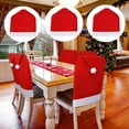 thumbnail image 4 of Ludlz 2 Pieces Christmas Chair Covers Decor, Santa Claus Red Hat Snowflake Chair Xmas Caps, Kitchen Dining Chair Slipcovers Sets for Christmas Holiday Festive Decorations, 4 of 8