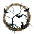 thumbnail image 1 of Guirnalda De Feliz Halloween Iluminada Corona De Gato Murciélago Negro Colgante Decoración De Halloween Para Suministros De Fiesta En Casa Eigraketly HA037570-00, 1 of 6