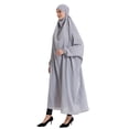 thumbnail image 7 of Gamivast Women Islamic Prayer Gown Full Cover Muslim Abaya Long Sleeve Loose Fit Dubai Kaftan Modest Hooded Robe Islamic Prayer Clothing Hijab Wear, 7 of 7