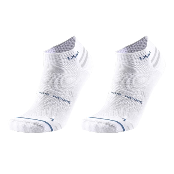 UYN Calcetines deportivos unisex , paquete de 2 - Calcetines de corte bajo para uso diario, logotipo, unicolor Blanco 42-44