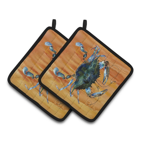 Carolines Treasures 8143PTHD Crab Pair of Pot Holders 7.5HX7.5W multicolor