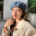 thumbnail image 4 of Visland Vintage Women Girl Autumn Winter Solid Color Warm Woolen Beret Hat Cap Gift, 4 of 7