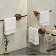 thumbnail image 4 of Toallero Minimalista de Nogal, Soporte para Toallas de Baño, Poste Único Deslizante, Sin Orificio, Soporte de Madera Maciza para Baño, 40cm, 4 of 5