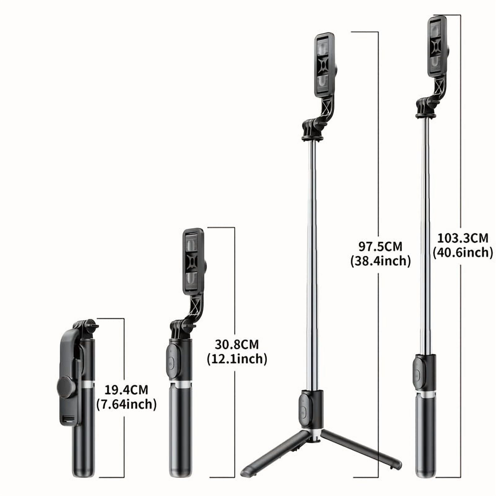 HPQ 40-Inch Mobile Phone Selfie Stick Tripod, A Stable Floor Stand Specially Designed For Live Streaming, With A Wireless Remote Control That Can Rotate 360°, Suitable For Smart Phones.