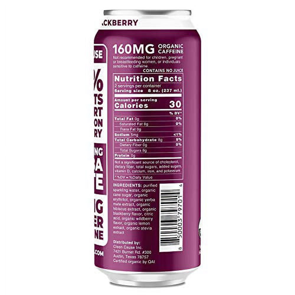 CLEAN Cause Sparkling Yerba Mate Blackberry 12pk/16oz