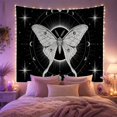 thumbnail image 2 of Moth with Luminous Wings Against a Starfield and Moon Phases, Mystical Celestial for Dark Decor Lovers, Ethereal Night Sky Art, Halloween Gift, Tapestry Wall Hanging for Bedroom and Living Room, 2 of 7