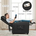 thumbnail image 3 of Giantex Massage Recliner Chair, Ergonomic Adjustable Single Sofa with Padded Seat, Backrest, Footrest, Reclining Sofa with Remote Control, Modern Massage Recliner for Living Room, Office (Black), 3 of 10