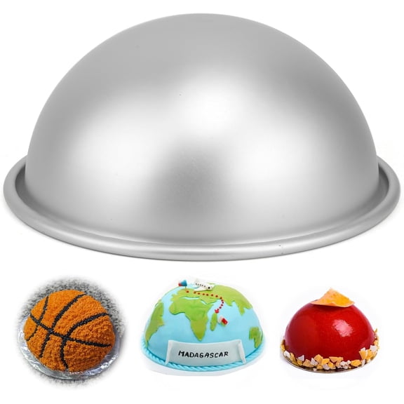 ACDANC 6 Inch Dome Cake Pan,Diy 3D Half Football Soccer Shaped Hemisphere Cake Mold,Aluminum Alloy Cake Molds Nonstick Baking Tools