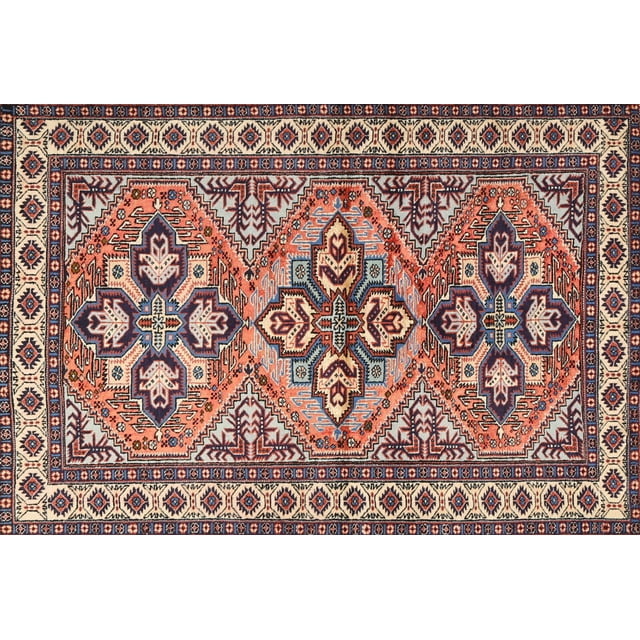 Ahgly Company Machine Washable Indoor Rectangle Traditional Light French Beige Brown Area Rugs, 4' x 6'