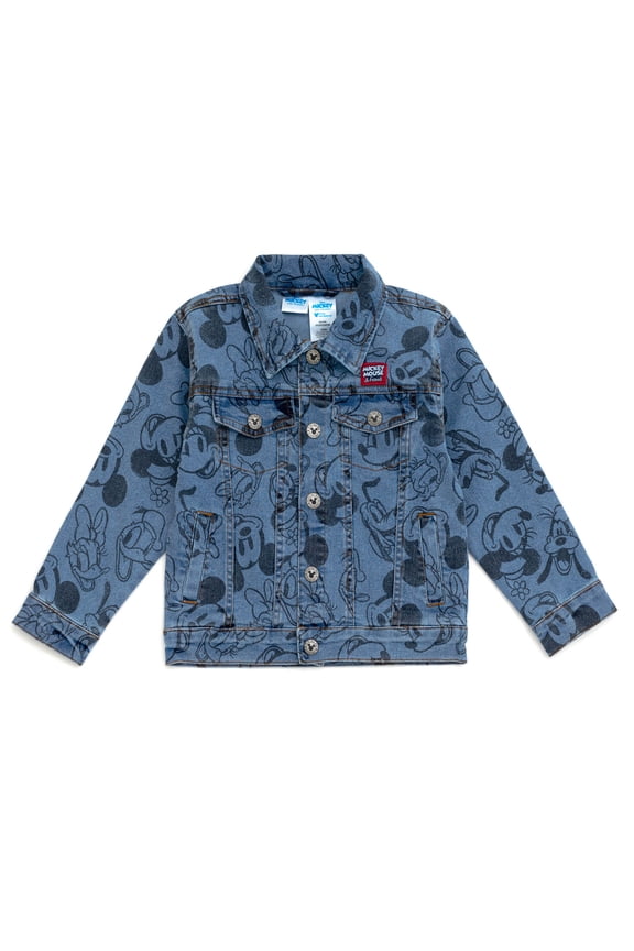Mickey Mouse Goofy Donald Duck Toddler Boys Denim Jacket Friends / Blue 3T