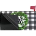 thumbnail image 4 of Boxwood Wreath Magnetic Mailbox Cover MailWraps Buffalo Check Plaid Home Sweet Home Rustic Farmhouse Mailbox Covers Wraps Post Box Cover Oversized 25x21 Mailwrap Garden Home Decor, 4 of 5