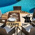 thumbnail image 6 of Vintage Coffee Round Tablecloth, Fitted Table Cover with Elastic for 36"-44" Round Tables, Farmhouse Retro Art Coffee Beans Table Cloth Outdoor Indoor Dinning Party Waterproof Tablecloths, 6 of 7