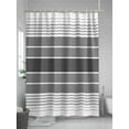 thumbnail image 5 of Fsddascl Gray Ombre Stripe Shower Curtain Set - 36" x 78" Washable Bathtub Curtain with 12 Hooks, Vintage Minimalist Gradient Lines Waterproof Fabric Stall Shower Curtains for Bathroom/Bathtub, 5 of 6