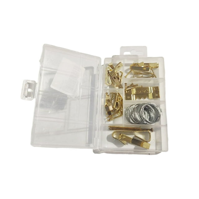 Langgg 47pcs Picture Hanging Kit Wooden Frame Wall Mounting Hooks Nails Picture Hanging Wire Kit