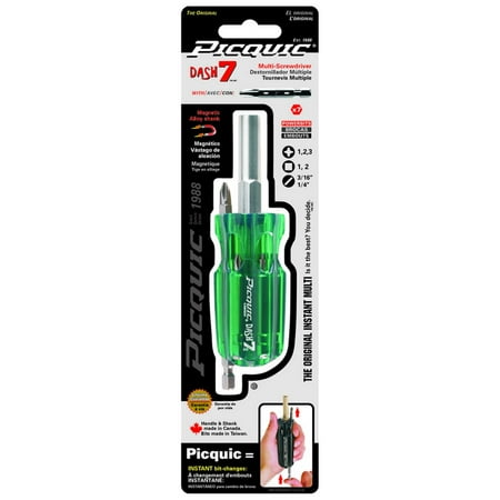 

1 Pc Picquic Dash 7 Compact Multi-Bit Screwdriver 4-3/4 In. 7 Pc