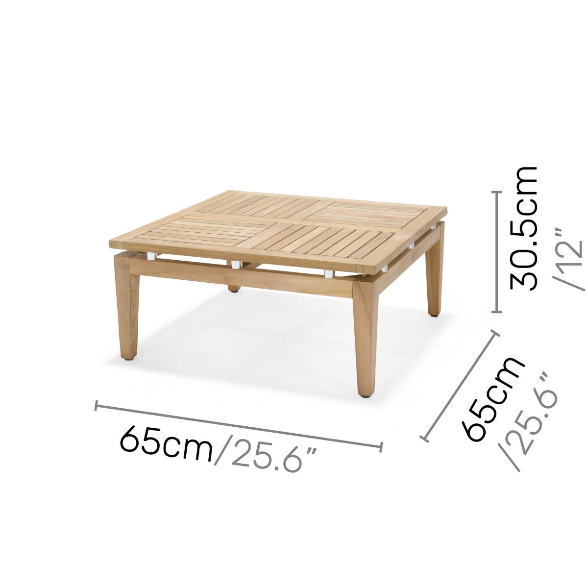 Amazonia Trieste, 100% FSC Certified Teak, Outdoor Patio Square Coffee Table