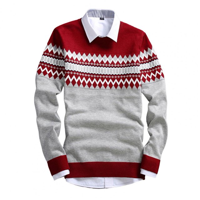 Suéter elegante para hombre, suéter súper suave para hombre, suéter de manga larga con patrón de moda, suéter de punto fino que mantiene el calor