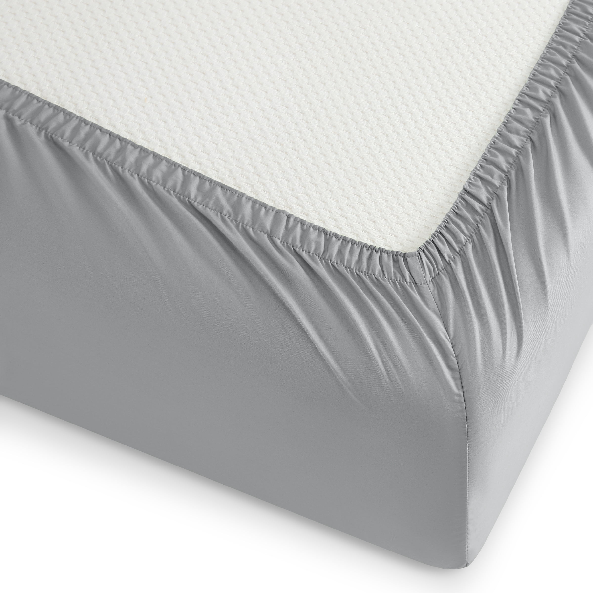 Wamsutta 1846 4-Piece 400 Thread Count Gray Flannel Egyptian Giza Cotton Percale Bed Sheets, Queen-Deep Pocket