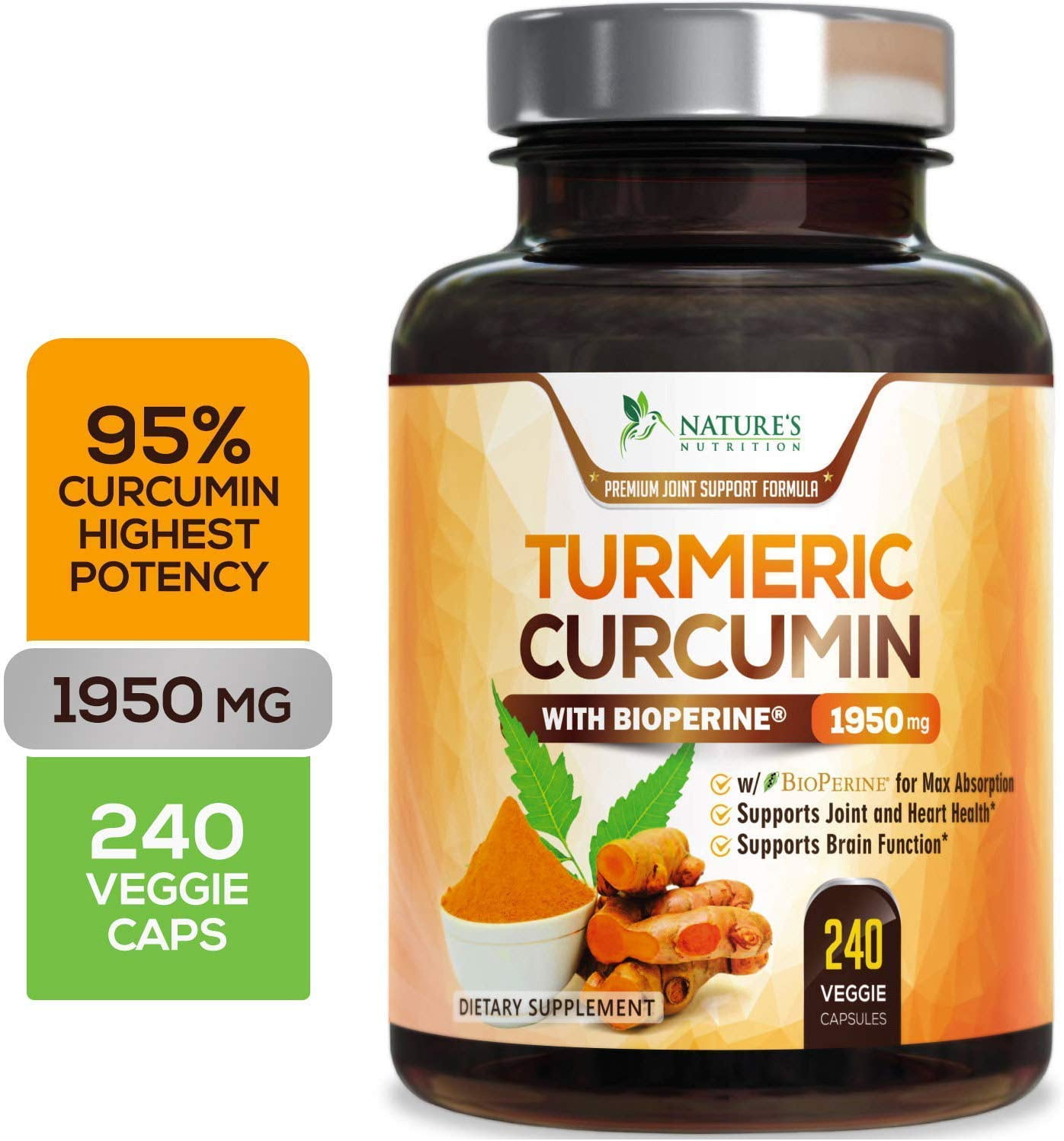 Turmeric Curcumin Max Potency 95 Curcuminoids 1950mg with Bioperine