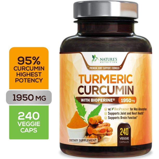 Turmeric Curcumin Max Potency 95 Curcuminoids 1950mg with Bioperine