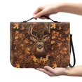 thumbnail image 2 of ZUXONGSY Forest Camo Elk Print PU Leather Bible Cover Case for Women Men Lightweight Bible Protective Carrier with Detachable Wristlet Strap Bible Accessories for Study Christian Art Gifts, XL, 2 of 7