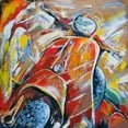 thumbnail image 2 of Colle, Pasquale 20x20 Black Ornate Wood Framed with Double Matting Museum Art Print Titled - Vespa II, 2 of 4