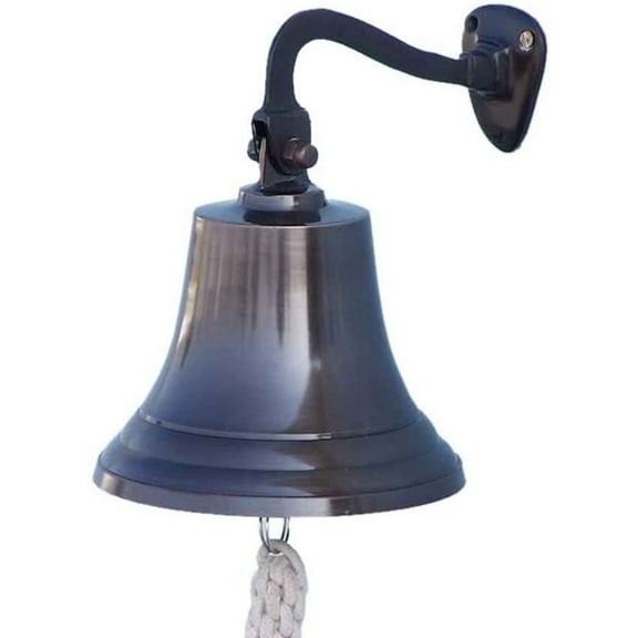 Hampton Nautical 3xglass-101 Bronze Hanging Ship's 9" Bell-Nautical Decoration, 9 inch,Bl-2019-7-BZ