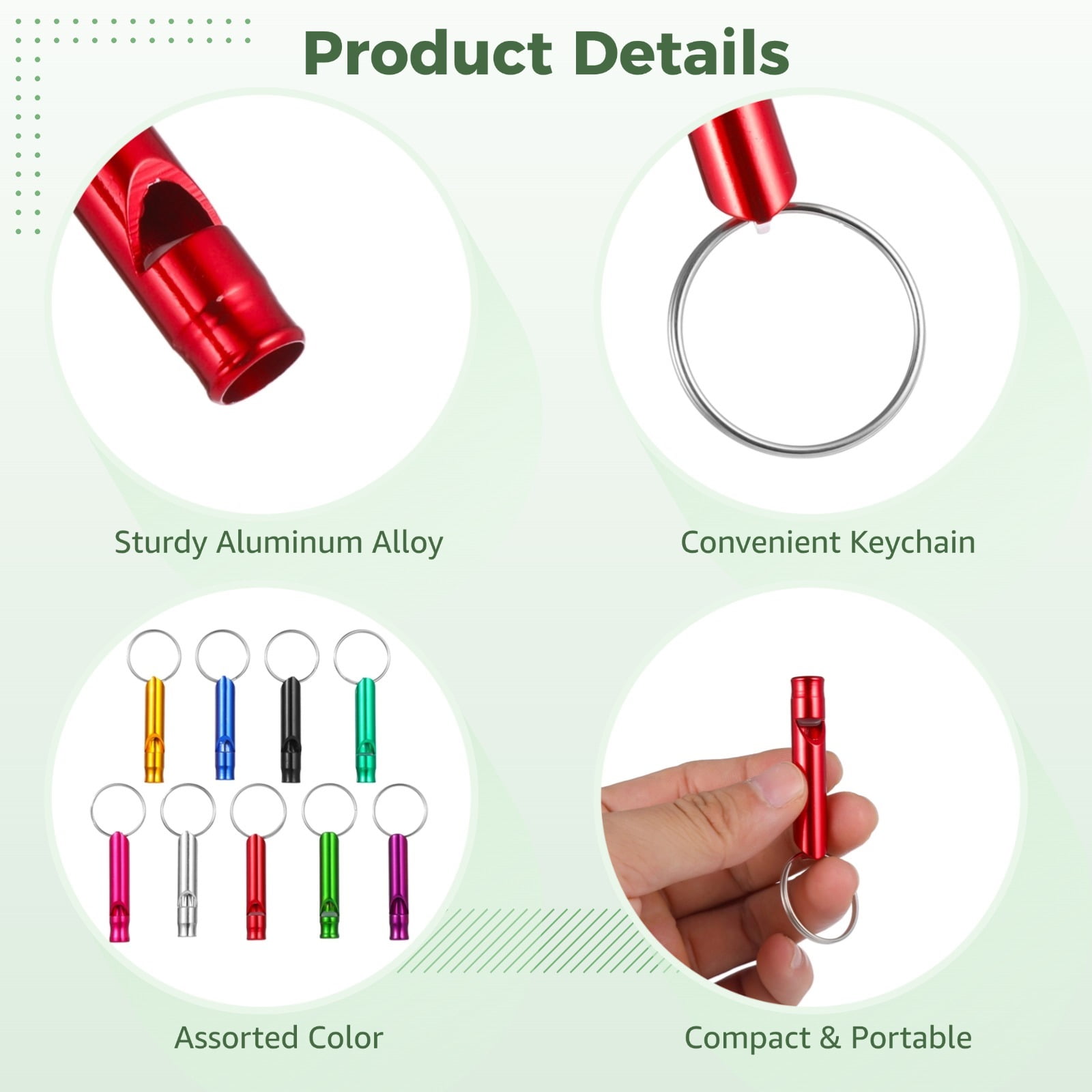 Bulk 100 Packs Emergency Survival Whistle with Keychain - Loud Aluminum Alloy Safety Whistle for Outdoor, Camping, Hiking, Hunting & Rescue