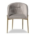 thumbnail image 3 of Baxton Studio Ballard Modern Luxe and Glam Grey Velvet Fabric Upholstered and Gold Finished Metal Dining Chair, 3 of 7