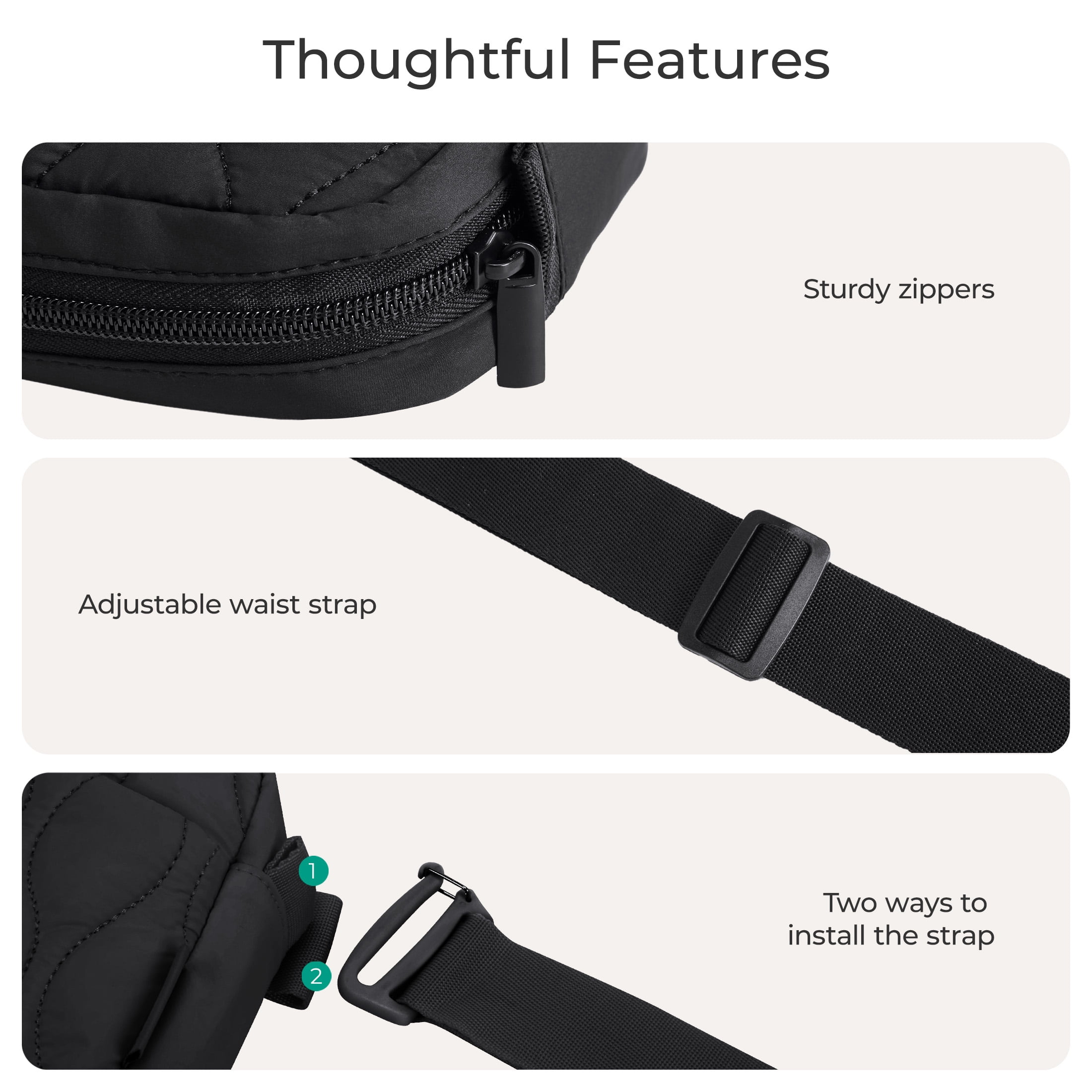 Bagsmart Womens' Fanny Pack, Lightweight Crossbody Belt Bag with Two Ways to Wear, Adjustable Strap, Fashion Waist Pack for Travel Workout, Pink