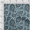 thumbnail image 2 of oneOone Velvet Light Blue Fabric Asian Paisley Block Sewing Craft Projects Fabric Prints By Yard 58 Inch Wide, 2 of 5