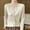 Beige, variant on Qulqfy Button-Up Cardigan Sweaters Women Ribbed Henley Beige Knitted Lightweight Sweaters Women's Fall Tops L