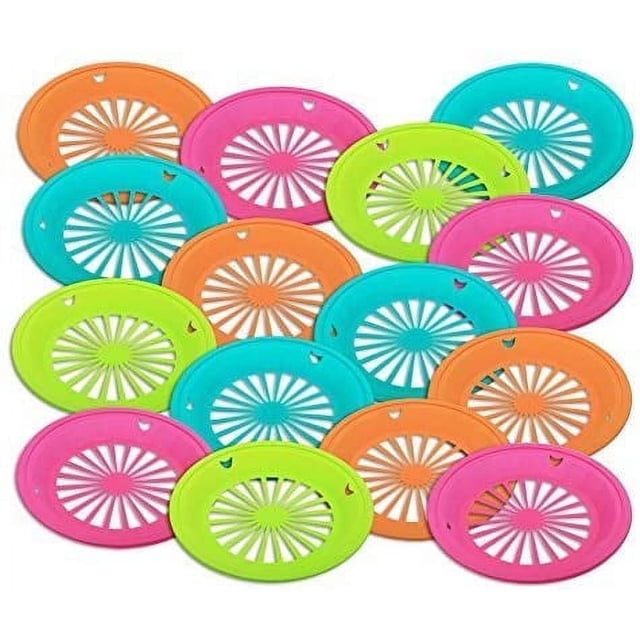CHUANK 12 Porte-Assiettes en Papier Plastique Réutilisables de 10,5 Po en Couleurs Vives (Multicolore-12 Pcs)