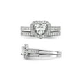 thumbnail image 5 of Sterling Silver Engagement Bridal Wedding Heart Ring Set with Cubic Zirconia (CZ) (CZ) for Women, 5 of 6