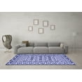 thumbnail image 3 of Ahgly Company Machine Washable Indoor Square Southwestern Blue Country Area Rugs, 3' Square, 3 of 4