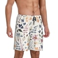 thumbnail image 2 of Gaeub Watercolor Floral Print Men's Short Pajama Pants, Sleep Shorts, Household Pants, Casual Pants with Pockets-3X-Large, 2 of 6