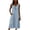 *Light Blue, variant on ClodeEU Women's Linen Blend Crinkle Sleeveless Crewneck Dress with Button and Pockets ,Solid Color Casual Midi Dress Light Blue,Womens Plus XXL