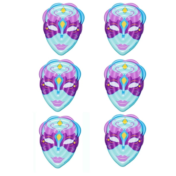 Swimline Inflatable Mardi Gras Mask Floating Raft for Swimming Pools (6 ...