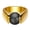 Gold-Black, variant on Vintage C shaped Ring Unisex Stainless Steel Inlaid 10MM Cat's Eye Stone Gold-Black Size 5