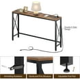 thumbnail image 5 of LKUPM Console Table with Power Outlet, Narrow Sofa Table, 55.1" x 11.8" Farmhouse Table Behind Sofa Couch Hallway Entrance for Living Room, Entryway, Foyer, with Metal Frame, Rustic Brown, 5 of 7