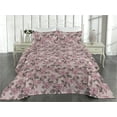 thumbnail image 2 of Ambesonne Vintage Roses Quilted Bedspread Set 3 Pcs, Botany Floral Boho, King, Pale Pink Pastel Pink, 2 of 4