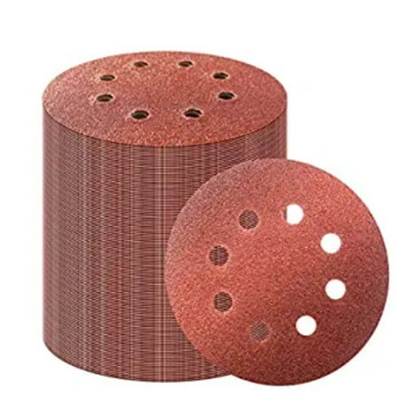 

10 PCS 5-Inch 8-Hole Hook-and-Loop Sanding Discs Sander Paper for Drywall Sander (60 80 120 180 240 320 400 Grits)