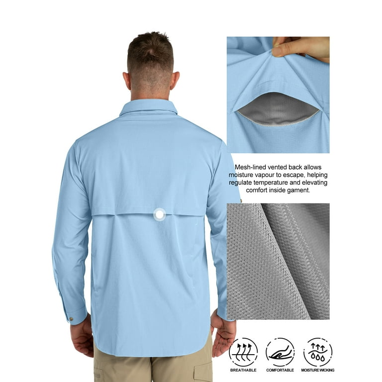 33,000ft Men's UPF 50+ UV Protection Long Sleeve Hiking Shirts