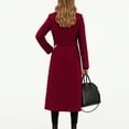 thumbnail image 5 of Wutalume Women's Solid Color Winter Thickened Wool Blend Long Coat with Lining, Elegant and Warm, Oversized Fit, Ideal for Formal and Casual Occasions in Cold Seasons,Wine 2XL, 5 of 5