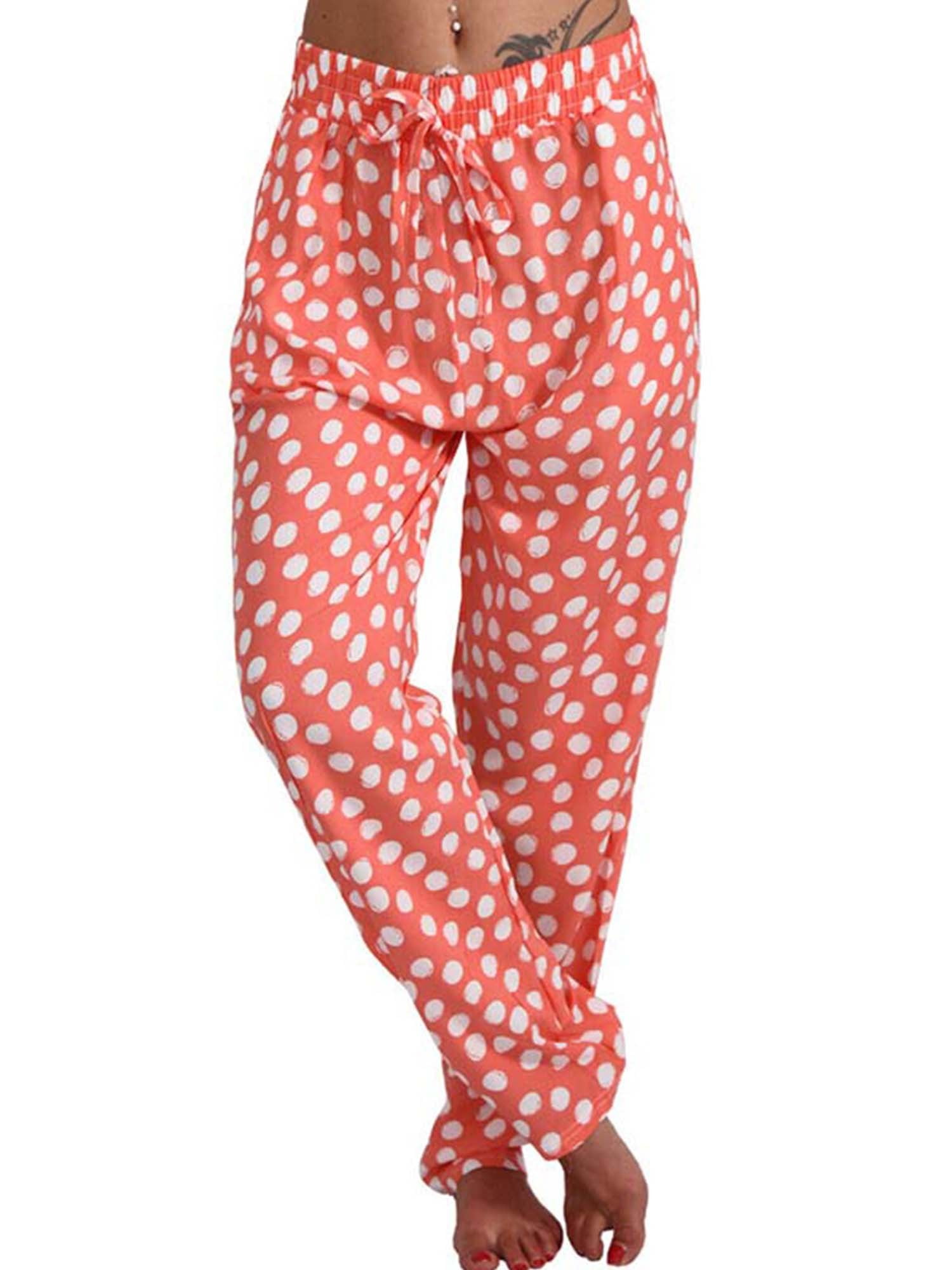 Colmkley Drawstring Wide Leg Pants Pajamas for Women Casual Cat Print Sweatpants