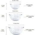 thumbnail image 3 of 3-Piece High Borosilicate Glass Mixing Bowls Set (1qt/2.5qt/4.2qt) – Large Salad Bowls for Baking, Prep, Serving & Storage (Microwave/Dishwasher/Oven Safe), 3 of 6
