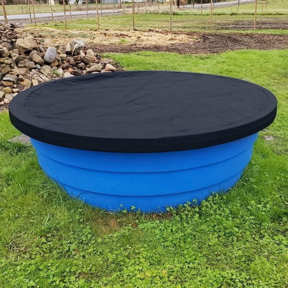 9 Foot Plastic Round Stock Tank Swimming Pool Cover Waterproof Heavy Duty Poly Stock Round Tank Pool Cover