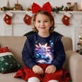 thumbnail image 2 of Yuyamidu Axolotl Sweatshirt 4T 5T Girls Crewneck Graphic Sweatshirts Ruffle Shoulder Long Sleeve Top Lightweight Soft Everyday Clothes Back to School Outfits, 2 of 8